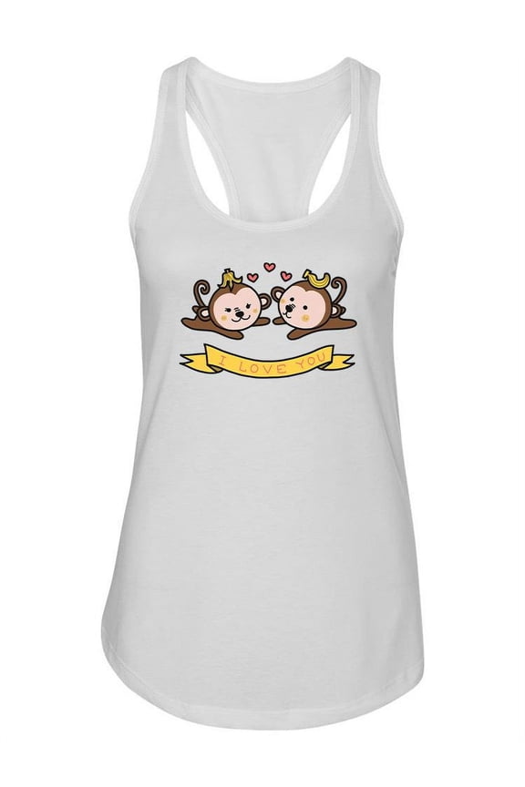 I Love You Monkeys Racerback Tank Women -Image by Shutterstock, Female x-Large