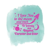 I Love You To The Moon And Back Infinity & Beyond Love Quote Watercolor Decal Wall Art Sticker Designs Vinyl Stickers For Home House Walls Rooms Windows Bedroom Decoration Size (12x12 inch)