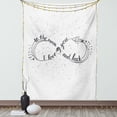thumbnail image 1 of I Love You to the Moon and Back Tapestry, Eternity Loop Stars Moon Print on Plain Backdrop, Wall Hanging for Bedroom Living Room Dorm Decor, 60W X 80L Inches, White Charcoal Grey, by Ambesonne, 1 of 2