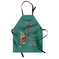 thumbnail image 1 of I Love You More Apron Cartoon Singing Cat with Guitar More Than Fish Song Music Notes and Hearts, Unisex Kitchen Bib Apron with Adjustable Neck for Cooking Baking Gardening, Multicolor, by Ambesonne, 1 of 3