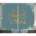 thumbnail image 1 of Ambesonne Love You More Curtains 2 Panel Set, Vintage Grunge, 108" x 84", Slate Blue Amber, 1 of 3