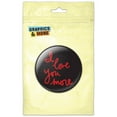 thumbnail image 1 of I Love You More Handwritten Red on Black Refrigerator Button Magnet, 1 of 2
