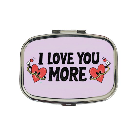 I Love You More Purple Small Travel Handbag Pill Box Case