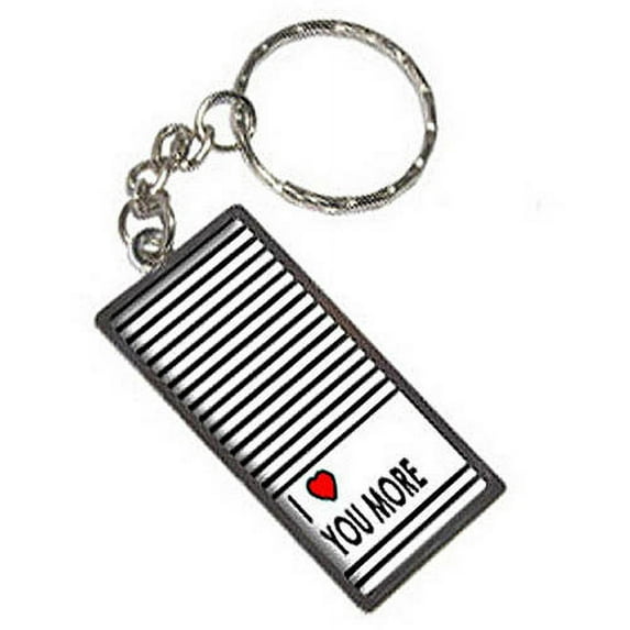 I Love You More Stripes Keychain Key Chain Ring