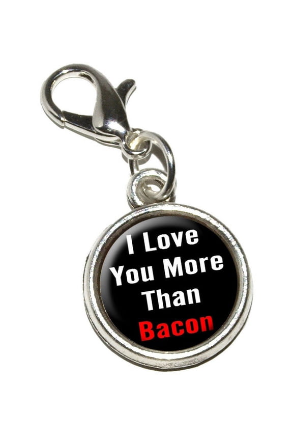 I Love You More Than Bacon Bracelet Charm