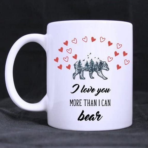 I Love You More Than I Can Bear Coffee Mug Confessions of Love Ceramic White Mugs 11 Ounce