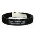 thumbnail image 1 of I Love You More Than a Fat Kid Loves Cake Black Glidelock Clasp Bracelet, Wife Engraved Bracelet, Inspire for Wife, 1 of 1