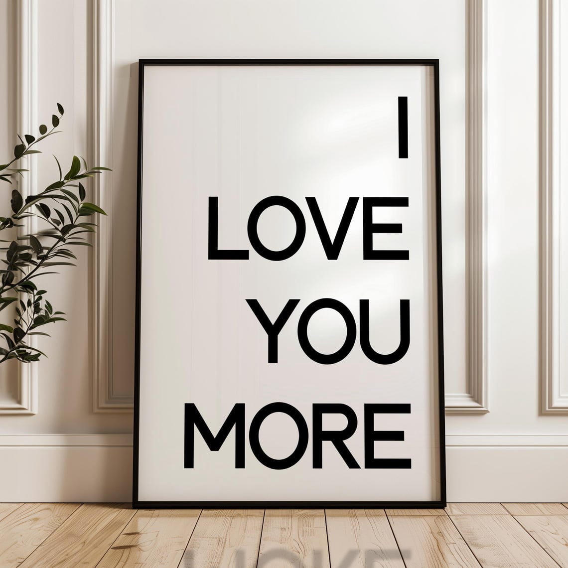 I Love You More Typography Wall Art Print, Romance, Anniversary, Ideas ...