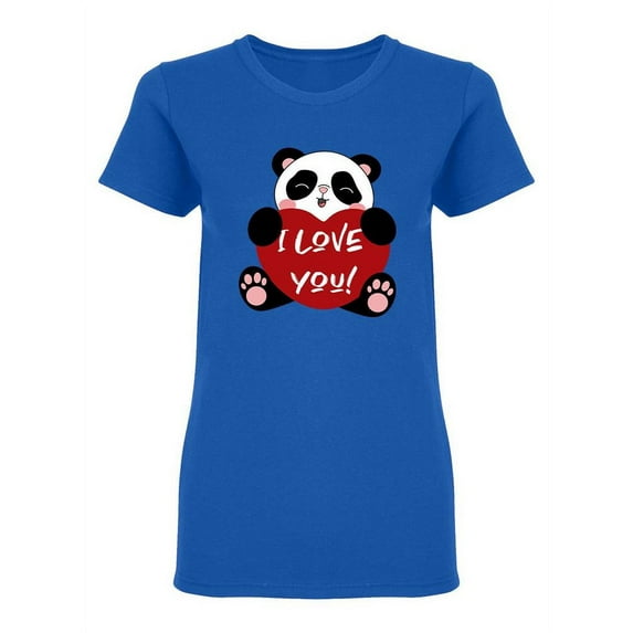 I Love You Panda Shaped T-Shirt Women -Image by Shutterstock, Female Large