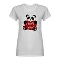 thumbnail image 1 of I Love You Panda Shaped T-Shirt Women -Image by Shutterstock, Female Medium, 1 of 2