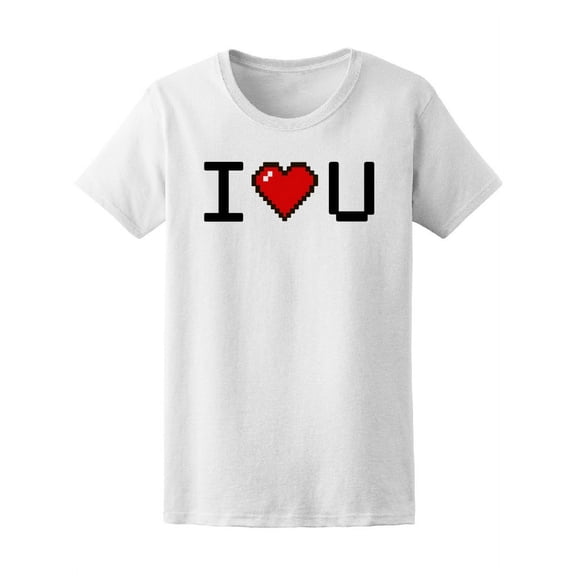 I Love You Pixel Heart T-Shirt Women -Image by Shutterstock, Female x-Large