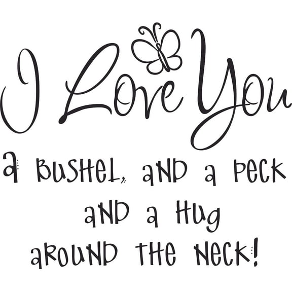 I Love You Romantic Couple Sweet Quotes Wall Sticker Art Design Decal for Girls Boys Kids Room Bedroom Nursery Kindergarten House Fun Home Decor Stickers Wall Art Vinyl Decoration (17x30 inch)