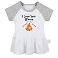 thumbnail image 1 of I Love You S'more Bonfire Marshmallows Funny Dresses For Baby, Newborn Babies Skirts, Infant Princess Dress, 0-24M Kids Graphic Clothes (Gray Raglan Dresses, 12-18 Months), 1 of 4