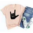 thumbnail image 1 of I Love You Sign Shirt ASL Language T-shirt Deaf Gift for her Tops Shirts Clothing for Women Love shirt, 1 of 3
