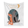 thumbnail image 1 of I Love You Soft Flannel Fleece Blanket, Bear and Fox in Love Counting Stars at Night Animal Birthday Print, Cozy Plush for Indoor and Outdoor Use, 60" x 80", Orange Slate Blue Grey, by Ambesonne, 1 of 5