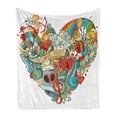 thumbnail image 1 of I Love You Soft Flannel Fleece Blanket, Love with Eros Arrow Music Present Boxes Swirls Balloons Ring Marry Me Concept, Cozy Plush for Indoor and Outdoor Use, 70" x 90", Multicolor, by Ambesonne, 1 of 5