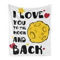 thumbnail image 1 of I Love You Soft Flannel Fleece Blanket, Moon Surface Romance Big Love Galactic Partners Friends Valentines Print, Cozy Plush for Indoor and Outdoor Use, 70" x 90", Yellow Black Red, by Ambesonne, 1 of 6