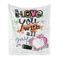 thumbnail image 1 of I Love You Soft Flannel Fleece Throw Blanket, I Love You with All My Heart Grunge Sketchy Notebook Style Childish Couples, Cozy Plush for Indoor and Outdoor Use, 60" x 80", Multicolor, by Ambesonne, 1 of 5
