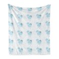 thumbnail image 1 of I Love You Soft Flannel Fleece Throw Blanket, Blue Valentine Cloud Characters with Hearts and Rainbows Couples, Cozy Plush for Indoor and Outdoor Use, 50" x 70", Pale Blue Multicolor, by Ambesonne, 1 of 5