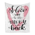 thumbnail image 1 of I Love You Soft Flannel Fleece Throw Blanket, Watercolor Brushstroke Heart Friend Daughter Son Sibling Love Print, Cozy Plush for Indoor and Outdoor Use, 70" x 90", Pale Pink White, by Ambesonne, 1 of 5