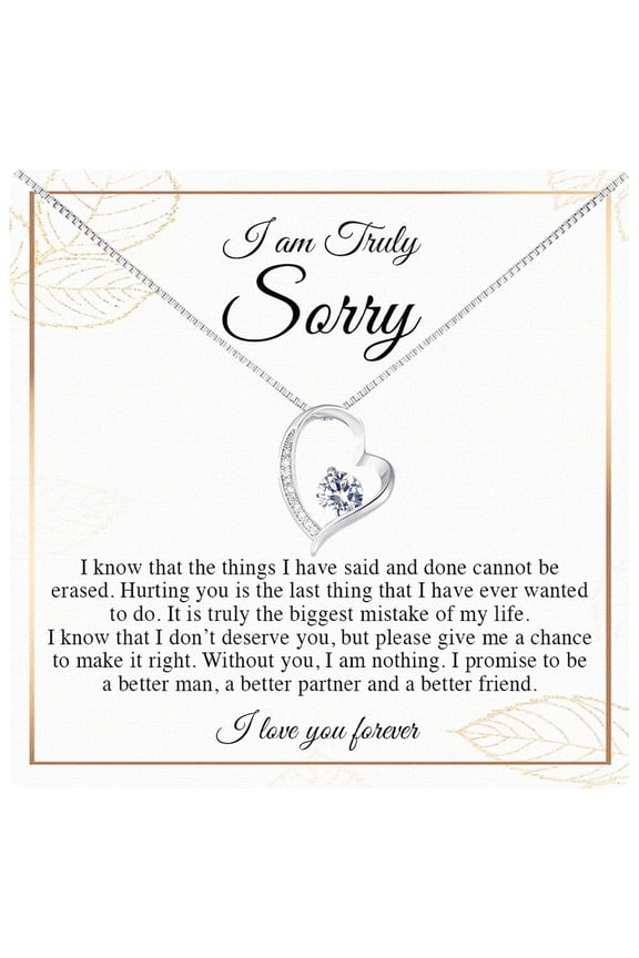 I Love You I'M Sorry Her, Apology Her - Wife, Girlfriend, Soulmate - Forgive Me Necklace With Heartfelt Message In A Stunning Box, Let'S Start Over Love Necklace#2113, White Forever Love Necklace