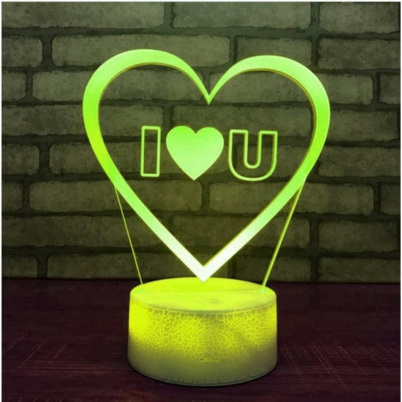I Love You to The Moon and Back, 3D Illusion Lamp Flower, Bear 3D Visual Night Light, I Love You Gifts for Him Lamps for Adults, Love Lights Neon Sign Light Xmas Birthday Decoration