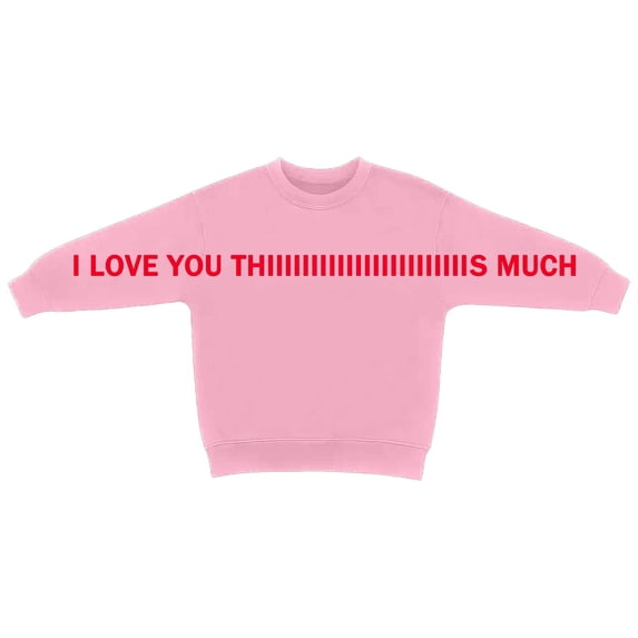 I Love You This Much Boys Sweatshirts Long Sleeve Funny Hug Design Oversized Crew Neck Cute Pullover Relaxed Fit Tops Little Girls Clothes 6-7 Years