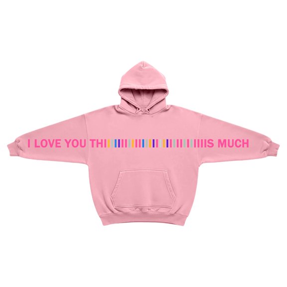 I Love You This Much Couple Hoodies for Men Womens Pullover Sweatshirt Long Sleeve Hug Fit Oversized Cute Couple Hoodies L
