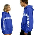 thumbnail image 1 of I Love You This Much Couples Hoodies Matching Outfits for Couples Cute Graphic Funny Oversized Pullover Drop Shoulder Sweatshirts with Pocket, 1 of 8