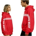 thumbnail image 1 of I Love You This Much Hoodie, Cute Matching Sweatshirts for Couples Oversized Pullover Hoodies Funny Valentine Outfit for Men and Women, 1 of 8