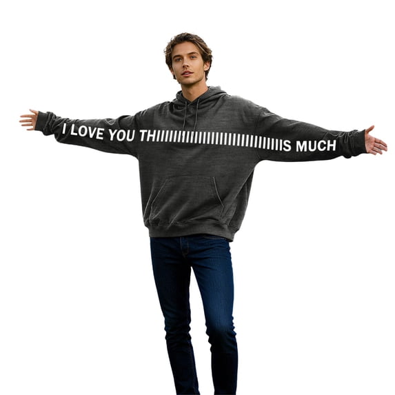 I Love You This Much Matching Hoodies for Couples Pullover with Hood Long Sleeve Hug Fit Oversized Valentine'S Day Hoodies XXL