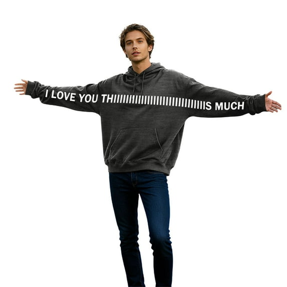 I Love You This Much Matching Hoodies for Men Women Couples Pullover Sweatshirts Long Sleeve Hug Fit Oversized Valentine'S Day Sweatshirt XXXL