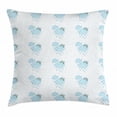 thumbnail image 1 of I Love You Throw Pillow Cushion Cover, Blue Valentine Cloud Characters with Hearts and Rainbows Sweet Couples, Decorative Square Accent Pillow Case, 24 X 24 Inches, Pale Blue Multicolor, by Ambesonne, 1 of 2