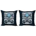 thumbnail image 1 of Ambesonne I Love You Throw Pillow Cover 2 Pack, Space Galaxy Stars, 18", Dark Blue White, 1 of 2