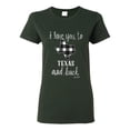 thumbnail image 1 of I Love You To Texas And Back Plaid Pop Culture Womens Graphic T-Shirt, Forest Green, 2XL, 1 of 3