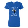 thumbnail image 1 of I Love You To Texas And Back Plaid Pop Culture Womens Graphic T-Shirt, Royal, 3XL, 1 of 3