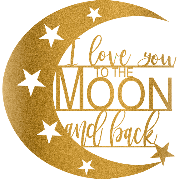 I Love You To The Moon And Back - Metal Wall Art