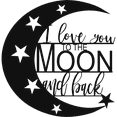 thumbnail image 1 of I Love You To The Moon And Back - Metal Wall Art, 1 of 6
