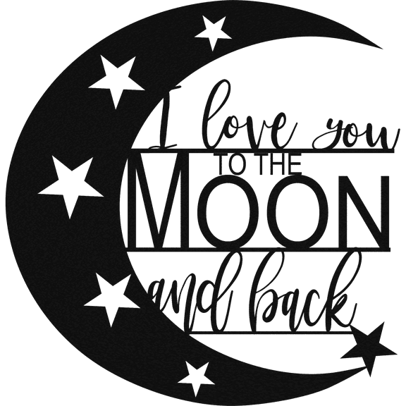 I Love You To The Moon And Back - Metal Wall Art