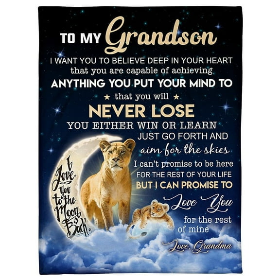 I Love You To The Moon And Back Perfect Gift For Grandson From Grandma Fleece Blanket