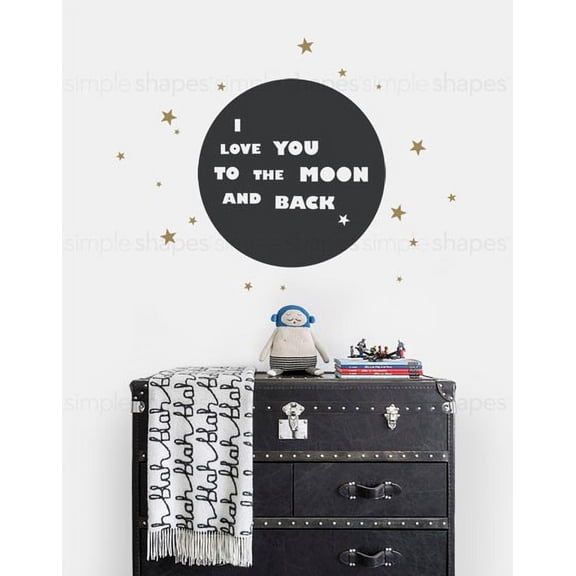 I Love You To The Moon And Back Quote Lettering Wall Decal