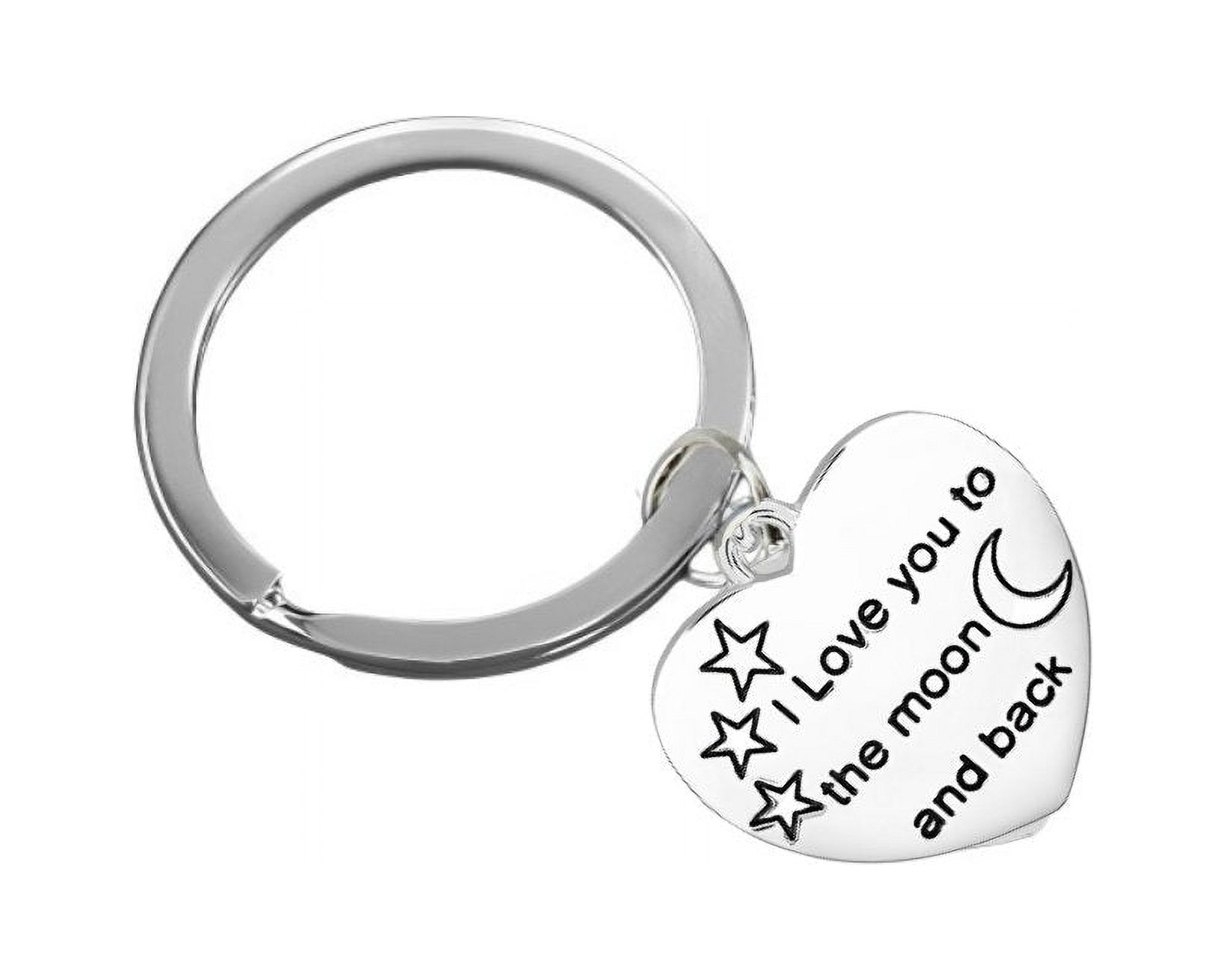 I Love You To The Moon And Back Split Ring Keychains