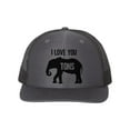 thumbnail image 1 of I Love You Tons, Elephant Hat, Elephant Lover, Elephant Cap, Trucker Hat, Baseball Cap, Adjustable, Elephant Apparel, 10 Colors!, Black Text, Charcoal/Black, 1 of 1