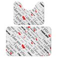 thumbnail image 1 of "I Love You" Valentine'S Day Bathroom Rugs Set 2 Pieces, Bathroom Set - Quick Drying Bath Mat And U-Shaped Toilet Rug, Water Absorbent Bath Carpet For Bedroom Floor Living Room, Machine Washable, 1 of 6