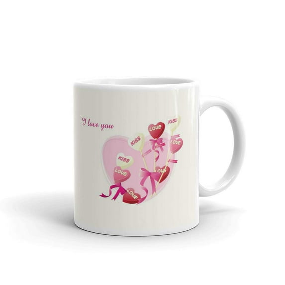 I Love You Valentines Day Greeting Love Kiss Coffee Tea Ceramic Mug Office Work Cup Gift 15oz