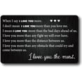 thumbnail image 1 of I Love You Wallet Card Engraved Wallet Insert Metal Wallet Card Insert Anniversary Romantic Mini Love Notes Gift For Men Husband Boyfriend Fiance Valentine Day Wedding Birthday Christmas Black, 1 of 9