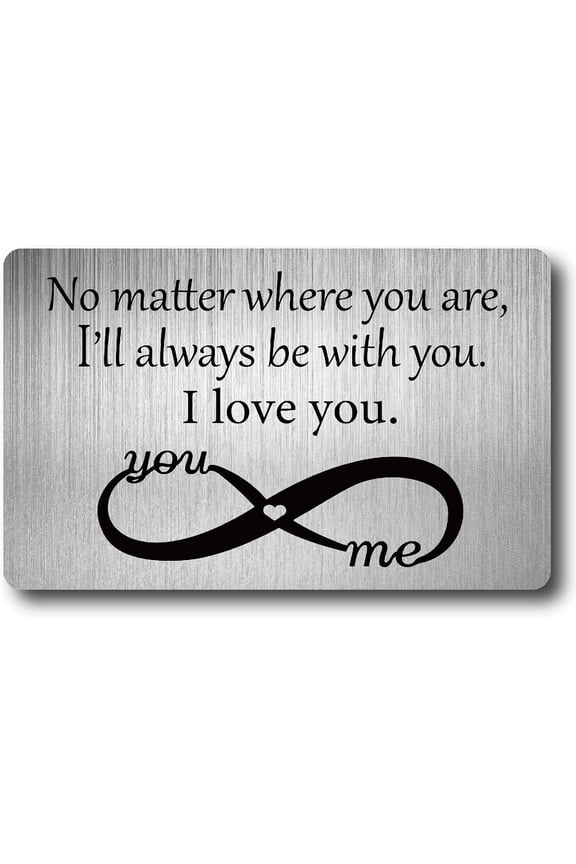 I Love You Wallet Insert Card Engraved Metal Wallet Card Insert Anniversary Romantic Mini Love Notes Gift Husband Boyfriend Fiance Valentine Day Wedding Birthday Christmas Stainless Steel Color