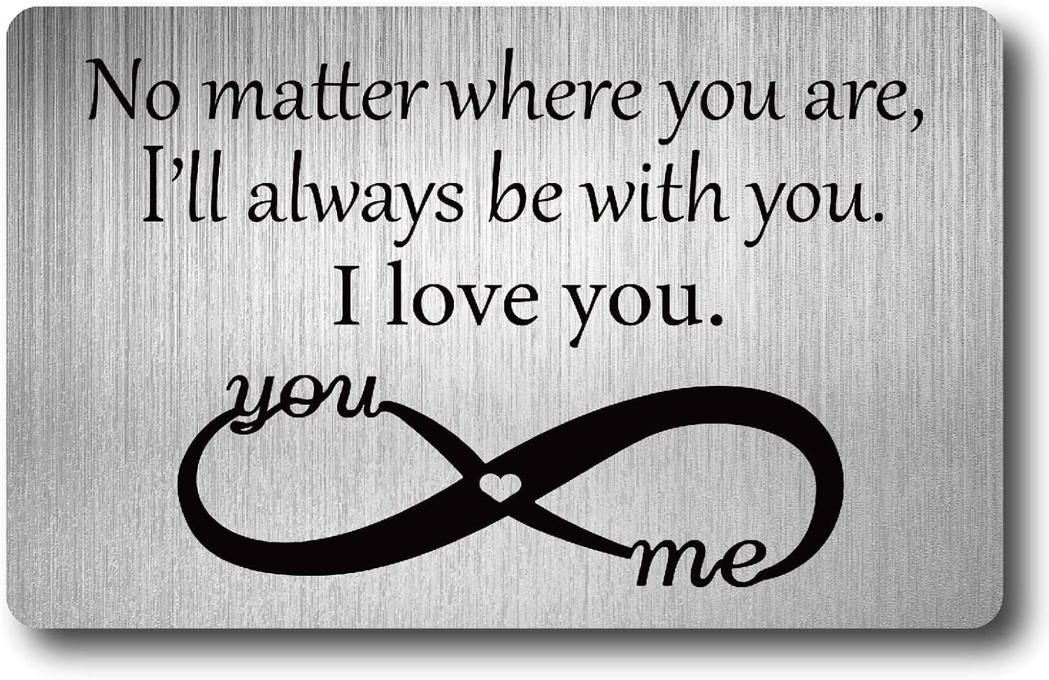 Love Note Wallet Insert Card For Him - Stainless Steel Engraved Card, Credit Card Size, Gift For Boyfriend/Husband