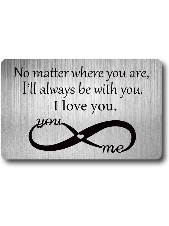 I Love You Wallet Insert Card Engraved Metal Wallet Card Insert Anniversary Romantic Mini Love Notes Gift For Men Husband Boyfriend Fiance Valentine Day Wedding Birthday Christmas