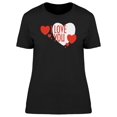thumbnail image 1 of I Love You White & Red Hearts T-Shirt Women -Image by Shutterstock, Female Large, 1 of 2